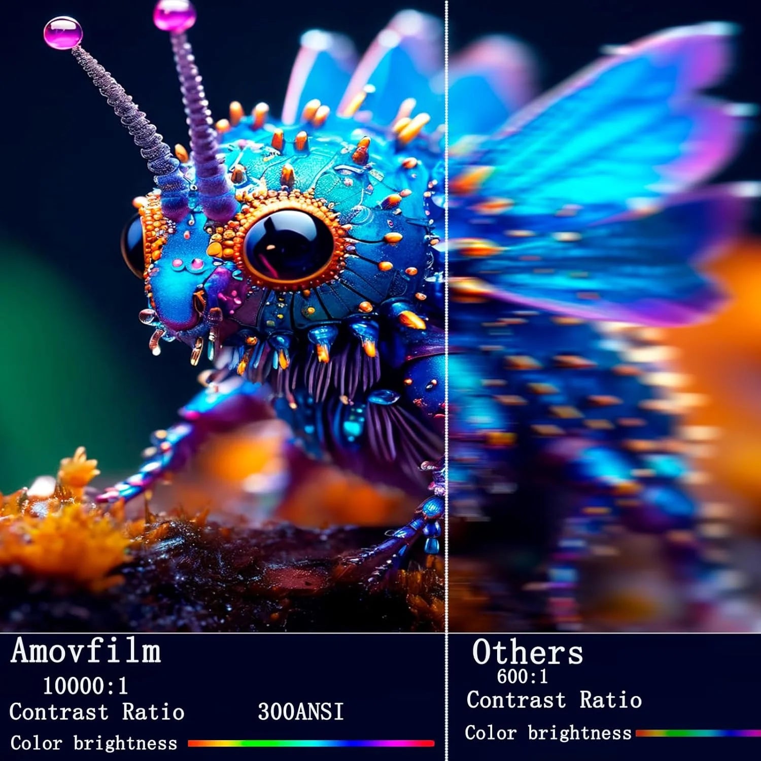 Mini Projector 1080P 4K Support, Portable Home Video Projector Smart Compatible for Laptop, PC, Smartphone